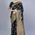 Black woven art silk saree with blouse