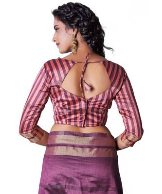 purple woven cotton_silk saree with blouse 5