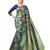 green woven silk blend saree with blouse
