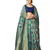 green woven silk blend saree with blouse
