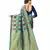 green woven silk blend saree with blouse