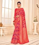 Rani Pink Soft Woven Bandhani Saree