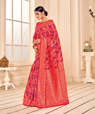 Rani Pink Soft Woven Bandhani Saree 2