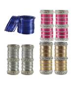 Multi Stone Stud Brass Bangle for women