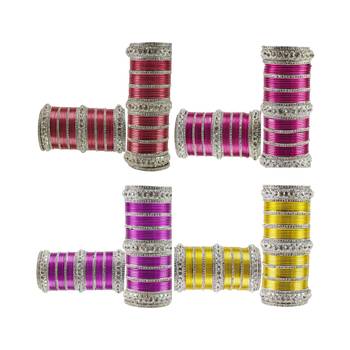 Multi Stone Stud Brass Bangle for women 2