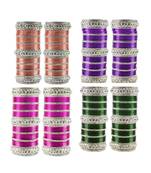 Multi Stone Stud Brass Bangle for women