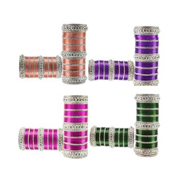 Multi Stone Stud Brass Bangle for women 2
