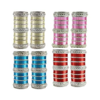 Multi Stone Stud Brass Bangle for women 1