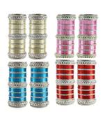 Multi Stone Stud Brass Bangle for women