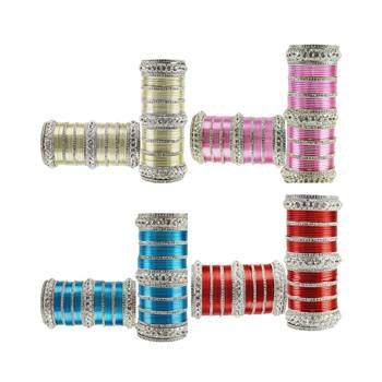 Multi Stone Stud Brass Bangle for women 2