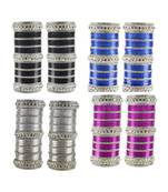 Multi Stone Stud Brass Bangle for women