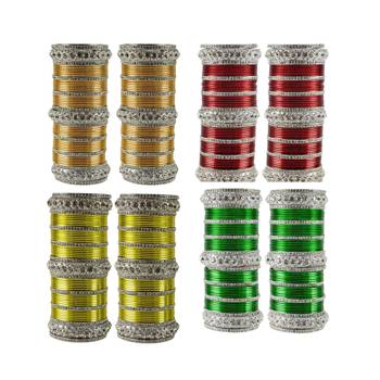 Multi Stone Stud Brass Bangle for women 1