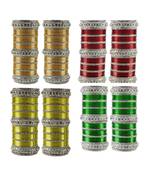 Multi Stone Stud Brass Bangle for women