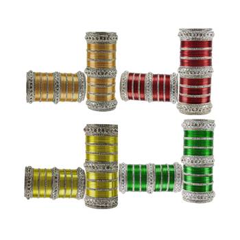 Multi Stone Stud Brass Bangle for women 2
