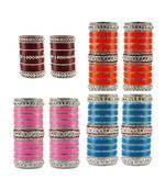 Multi Stone Stud Brass Bangle for women