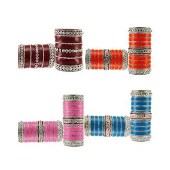 Multi Stone Stud Brass Bangle for women 2
