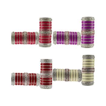 Multi Stone Stud Brass Bangle for women 2