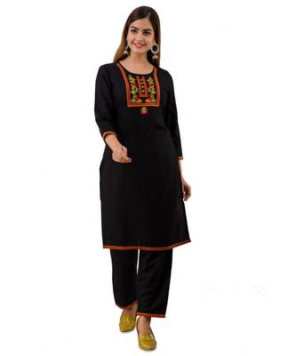 embroidered multicolor RAYON ethnic kurtis 1