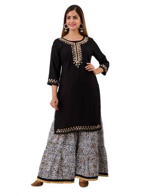 embroidered multicolor RAYON ethnic kurtis 2