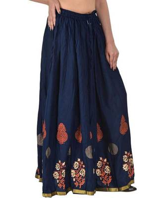 Jaipuri Printed Long royon Skirt 4