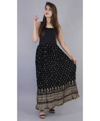 Jaipuri Printed Long royon Skirt 1
