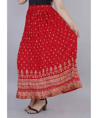 Jaipuri Printed Long royon Skirt 2