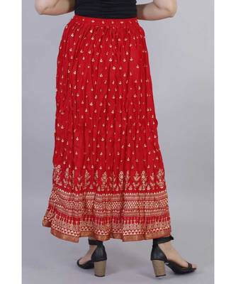 Jaipuri Printed Long royon Skirt 3