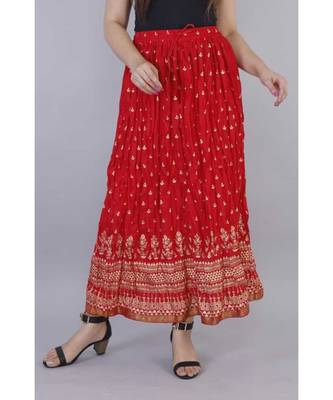 Jaipuri Printed Long royon Skirt 4