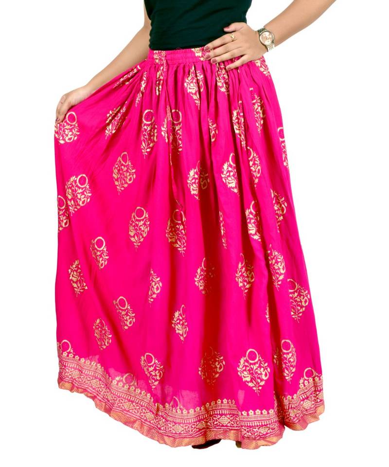 Jaipuri Printed Long royon Skirt