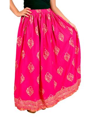 Jaipuri Printed Long royon Skirt 3