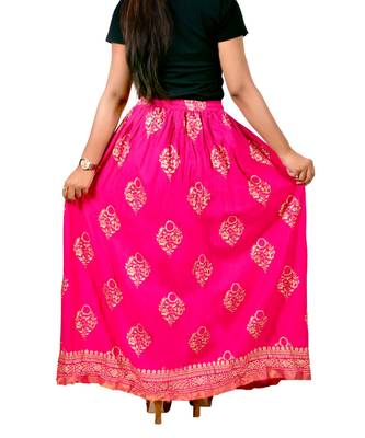 Jaipuri Printed Long royon Skirt 4