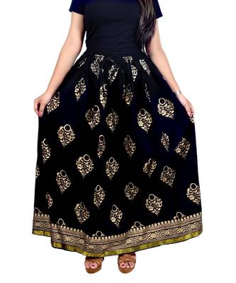 Jaipuri Printed Long royon Skirt 1