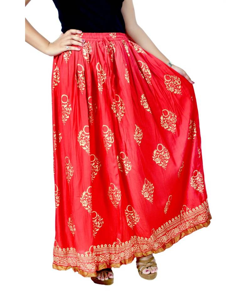 Jaipuri Printed Long royon Skirt