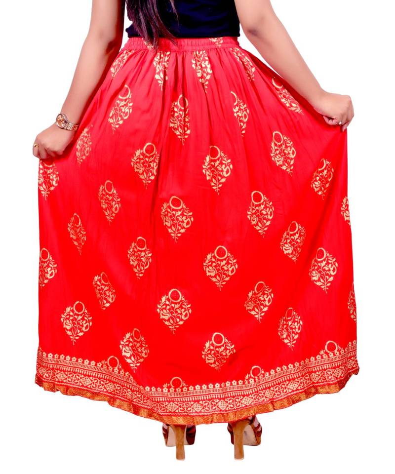 Jaipuri Printed Long royon Skirt