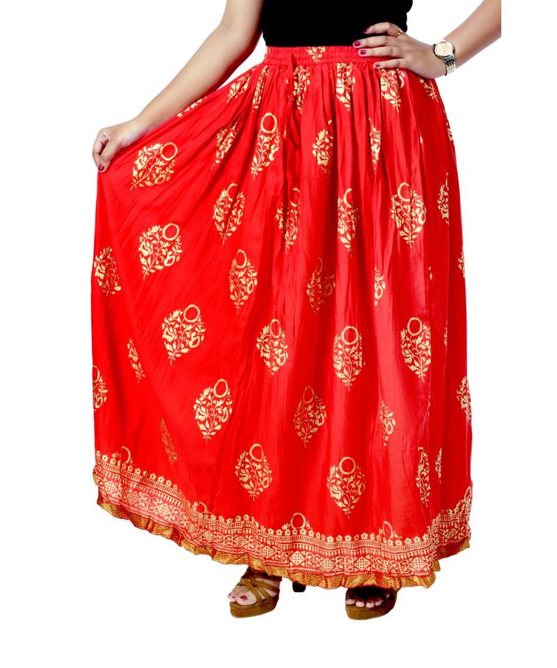 Jaipuri Printed Long royon Skirt