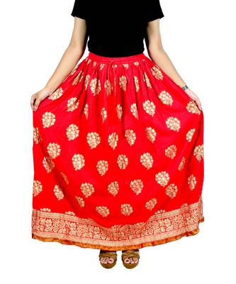 Jaipuri Printed Long royon Skirt 1
