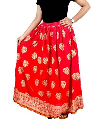 Jaipuri Printed Long royon Skirt 2