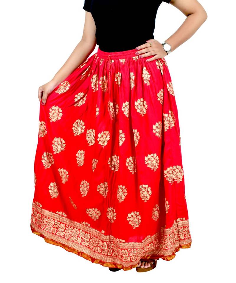 Jaipuri Printed Long royon Skirt