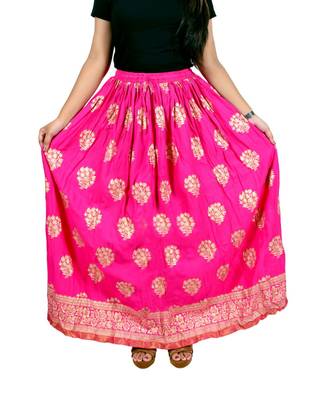 Jaipuri Printed Long royon Skirt 1