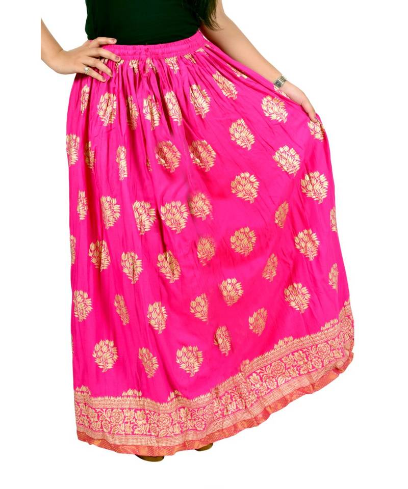 Jaipuri Printed Long royon Skirt