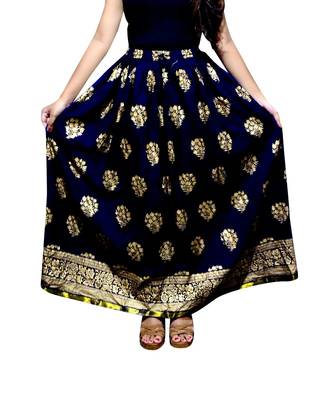 Jaipuri Printed Long royon Skirt 1