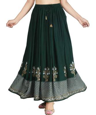 Jaipuri Printed Long royon Skirt 1