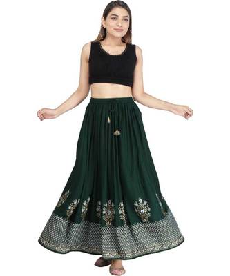 Jaipuri Printed Long royon Skirt 2
