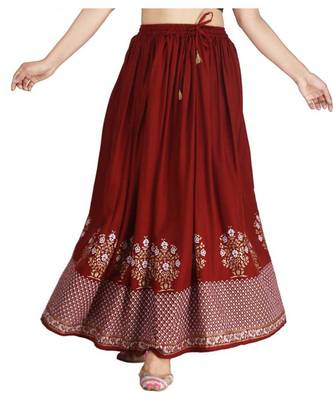 Jaipuri Printed Long royon Skirt 1