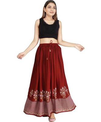 Jaipuri Printed Long royon Skirt 2