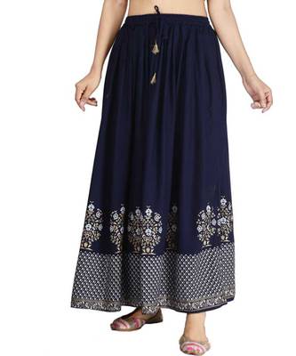Jaipuri Printed Long royon Skirt 1