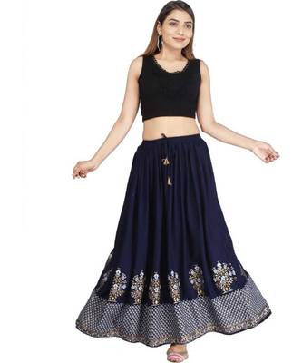 Jaipuri Printed Long royon Skirt 2