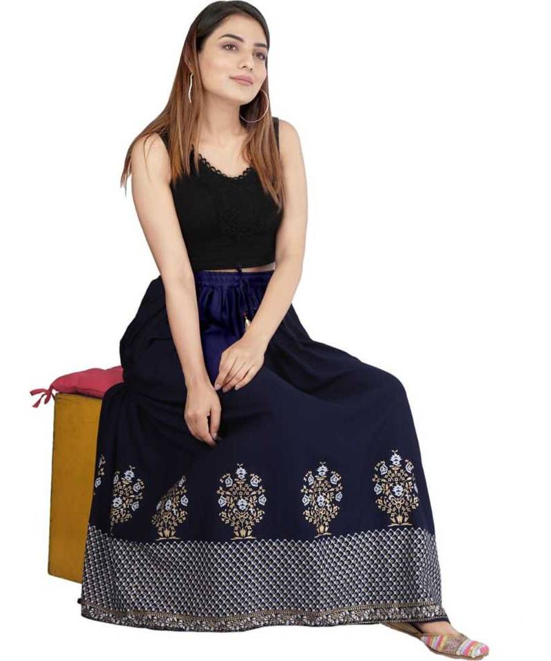 Jaipuri Printed Long royon Skirt