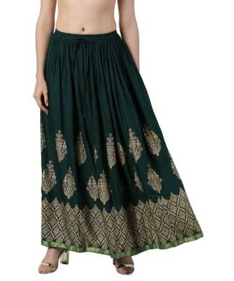 Jaipuri Printed Long royon Skirt 1