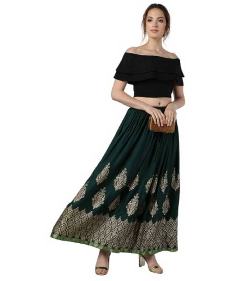 Jaipuri Printed Long royon Skirt